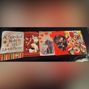 NWOT Garden Flags 12x18 Cat Themed